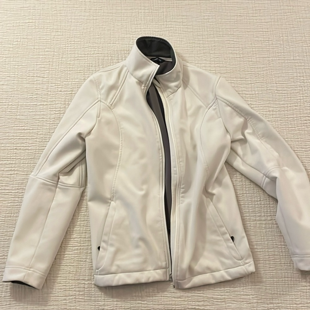 Cream color Lands’ End M (10-12) Zip up jacket